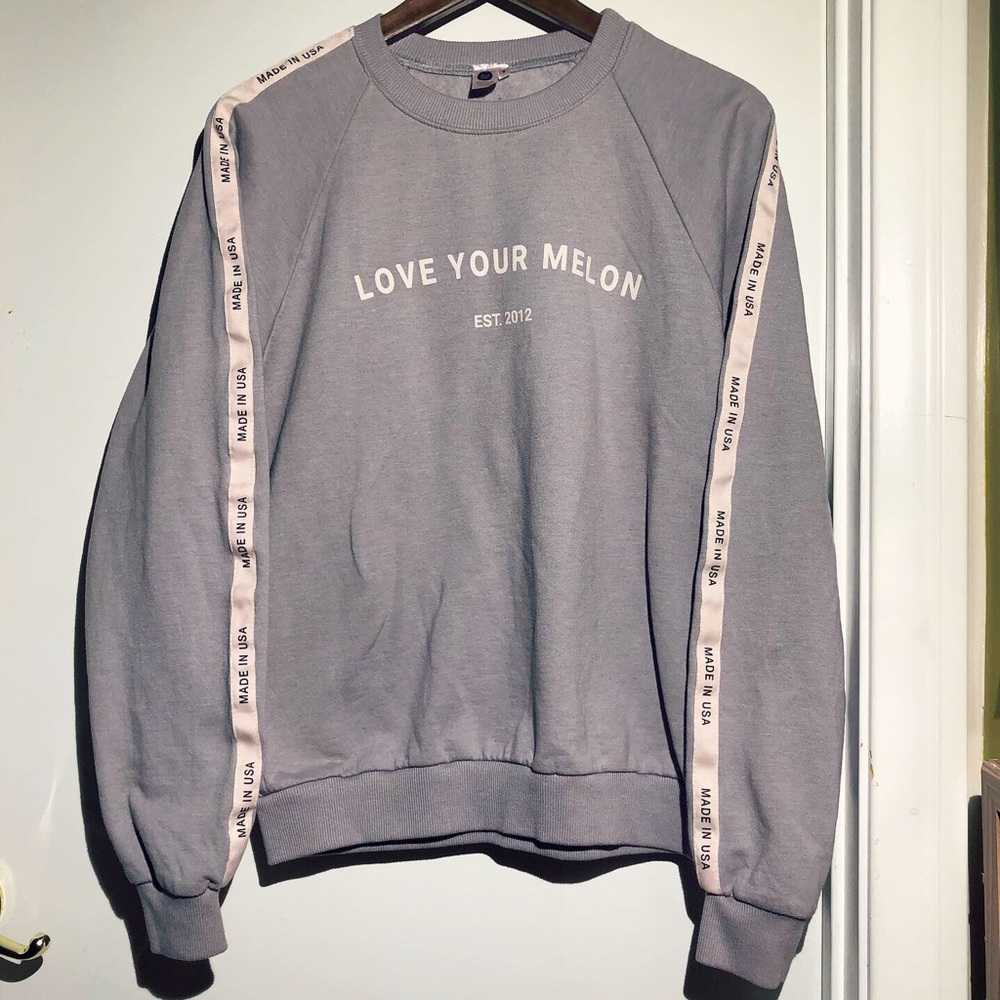 LOVE YOUR MELON EST.2012 
Grey taped Crew Sweater